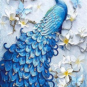 diamond painting blauw pauw