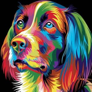diamond painting gekleurde hond