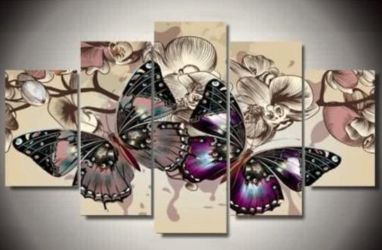diamond painting vlinders 5 luik