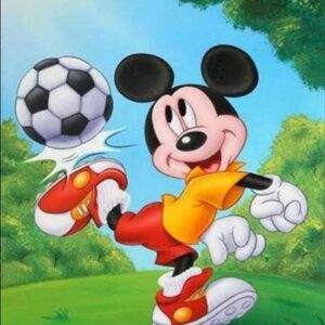 Diamond painting voetbal mickey mouse disney