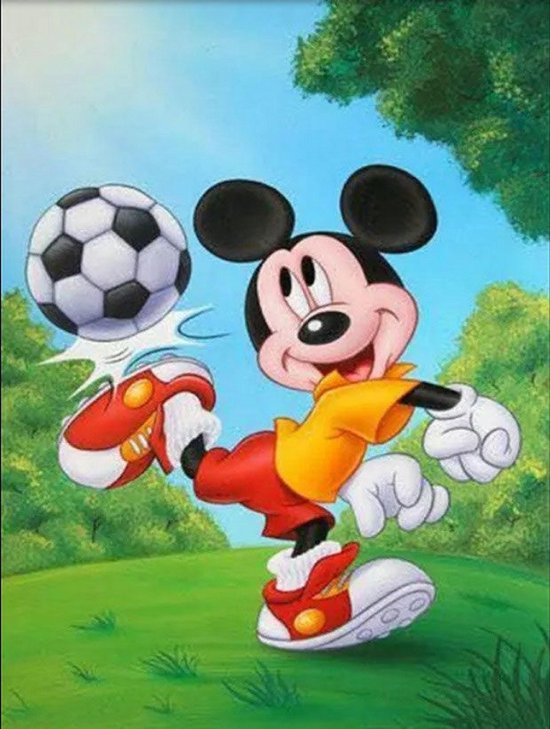 Diamond painting voetbal mickey mouse disney