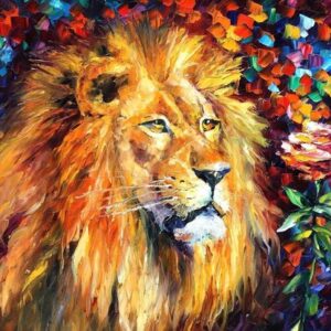 Kleurrijke leeuw