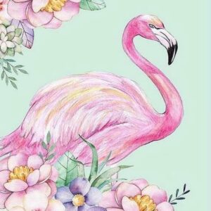 diamond painting flamingo bloemen