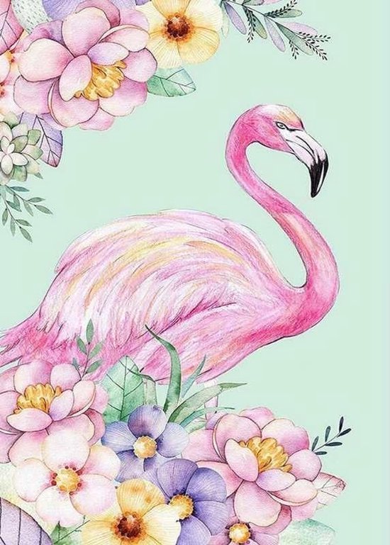 diamond painting flamingo bloemen