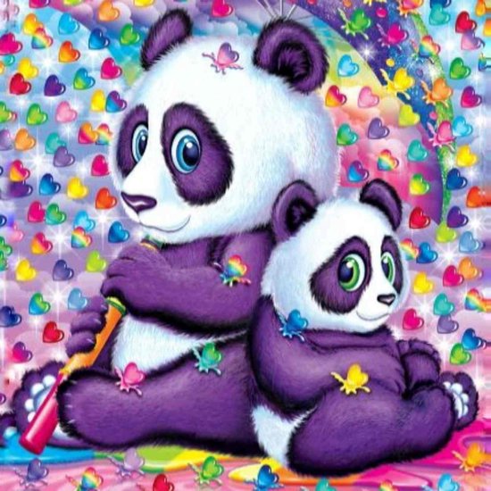diamond painting kleurrijke panda