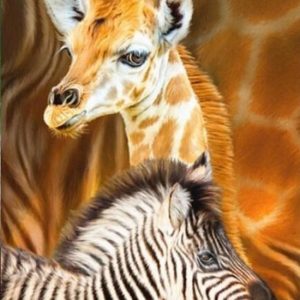 diamond painting zebra en giraffe